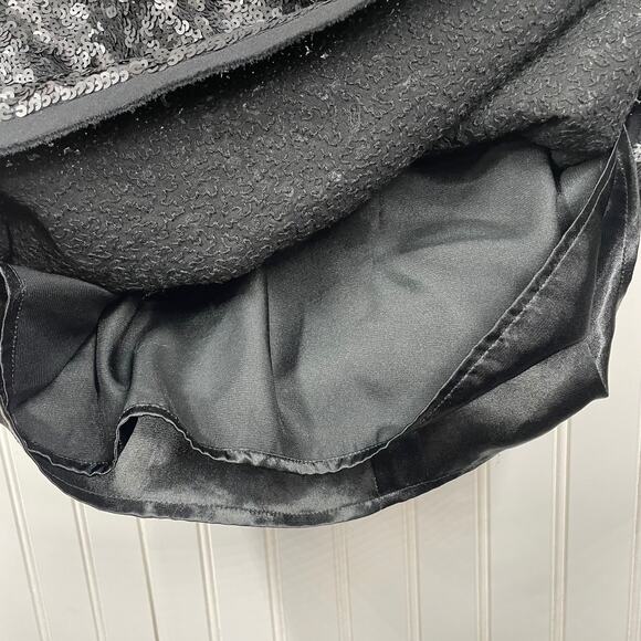 Talbots Women’s Black Sequin Cocktail Dress Back Zip Knee Length Size 4P - Picture 5 of 11